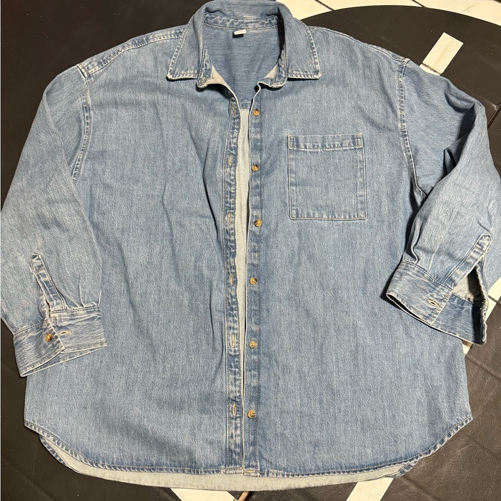 Old Navy Denim Oversized Button-Up Shirt